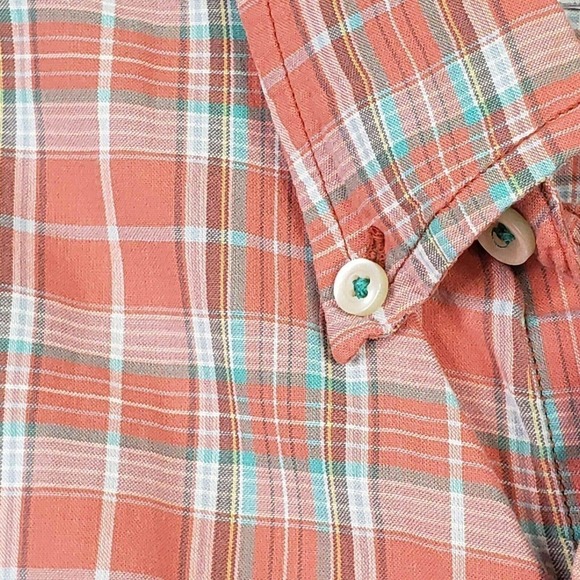 Southern Tide Button Down Shirt LS Mens M Classic Fit Plaid Logo Cotton - Picture 5 of 10
